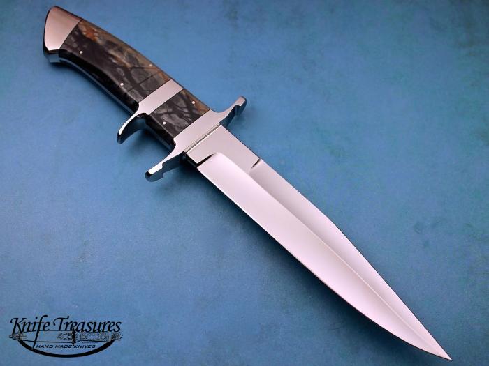 Custom Fixed Blade, N/A, ATS-34 Stainless Steel, Marble Knife made by John  Young